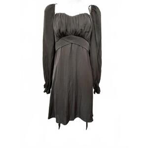 She + Sky Dress Womens Large Long Sleeve Square Neck Empire Waist Boho Chiffon